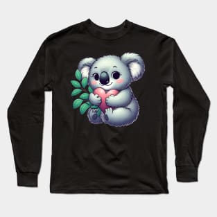 Koala Holding A Heart Long Sleeve T-Shirt